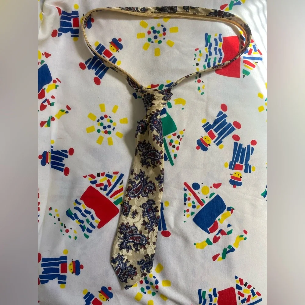 Small Little Kids Adjustable Paisley Patterned Tie